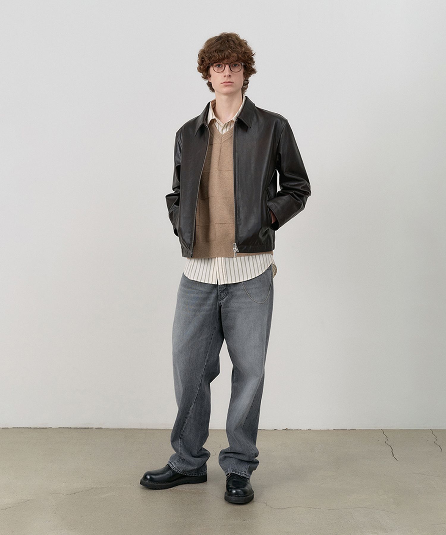 Dunst ♥ UNISEX CALF SKIN COLLARED BLOUSON JACKET MUSINSA | DUNST CALF SKIN COLLARED BLOUSON JACKET