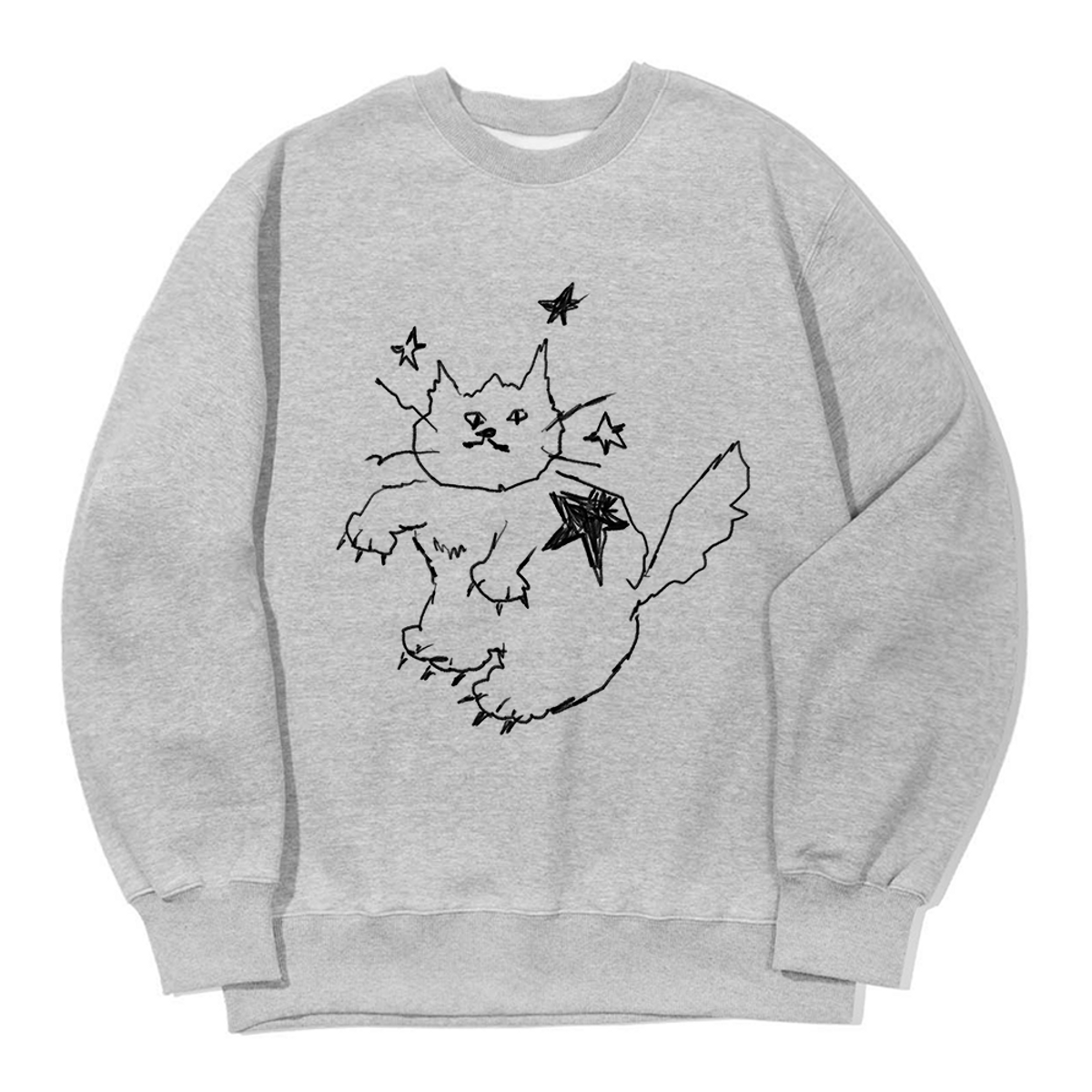 어썸어스(AWESOMEUS) STAR-BEARING CAT SWEAT SHIRTS_3 COLOR