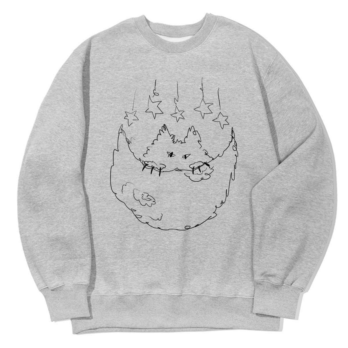 어썸어스(AWESOMEUS) CAT WITH MOON AND STARS SWEAT SHIRTS_3 COLOR