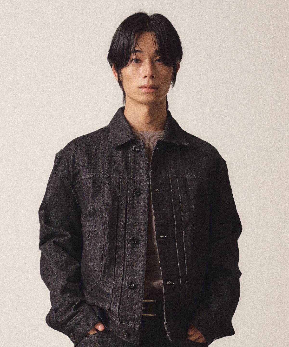 이지오(EZIO) Raw Denim Jaket_Black