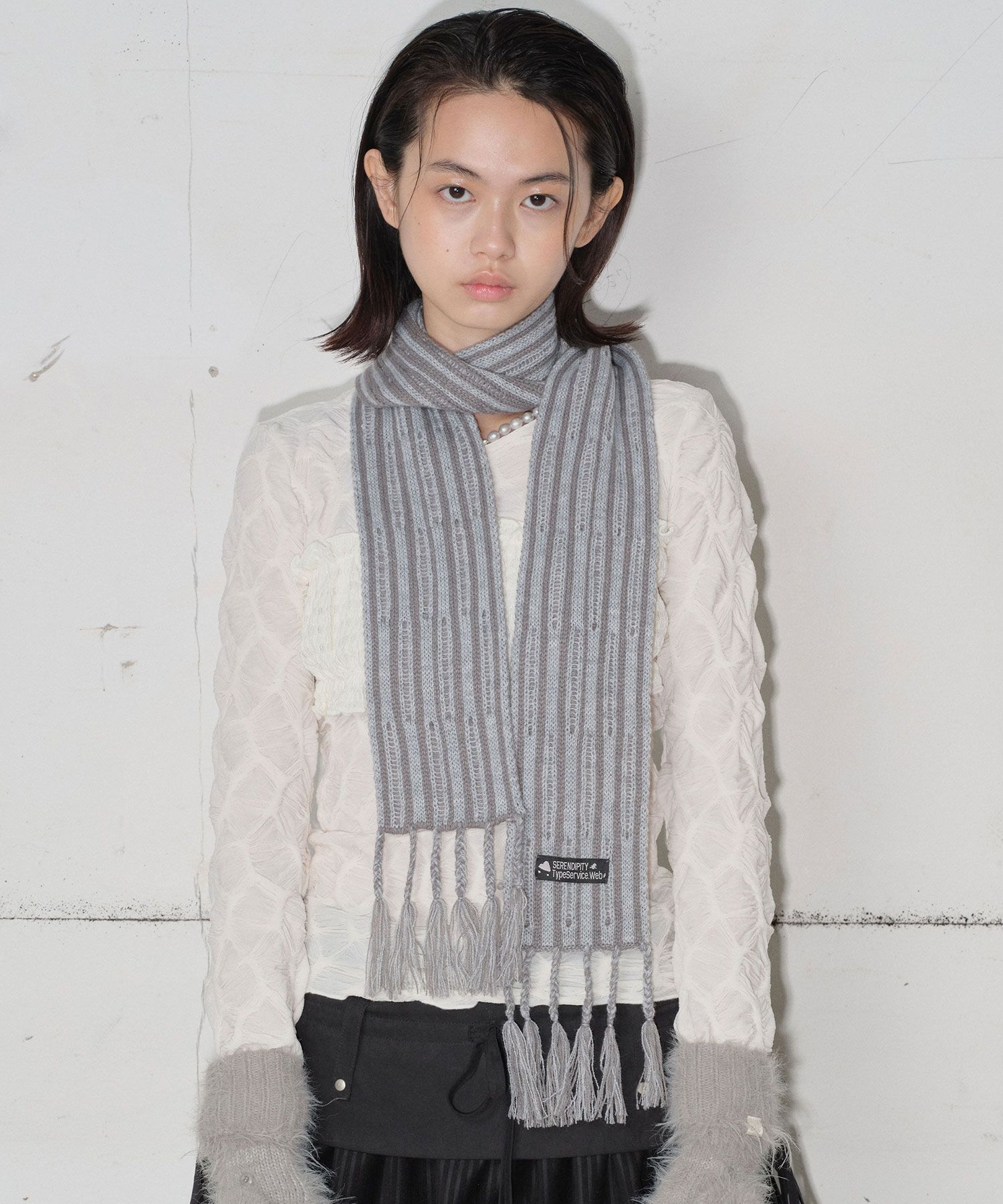 【typeservice】24fw Ribbed Tail Muffler MUSINSA | TYPESERVICE Ribbed Tail Muffler [Black]
