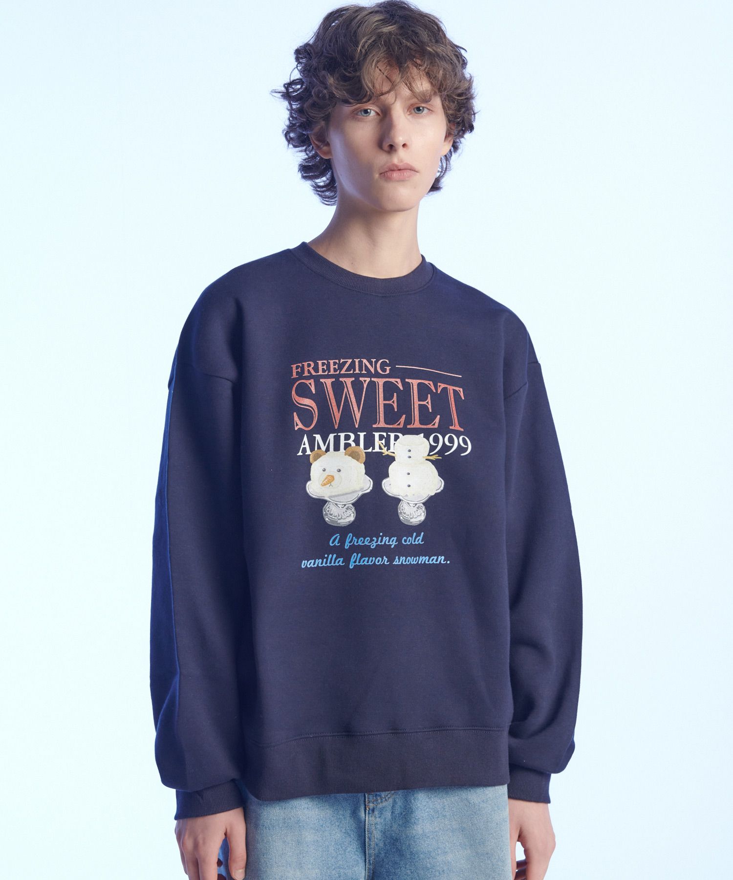 Tシャツ・カットソー +AMBLER+ vanilla flavor man sweatshirt oatmeal AMM1209 Men's T-shirt with slogan print | White | Diesel