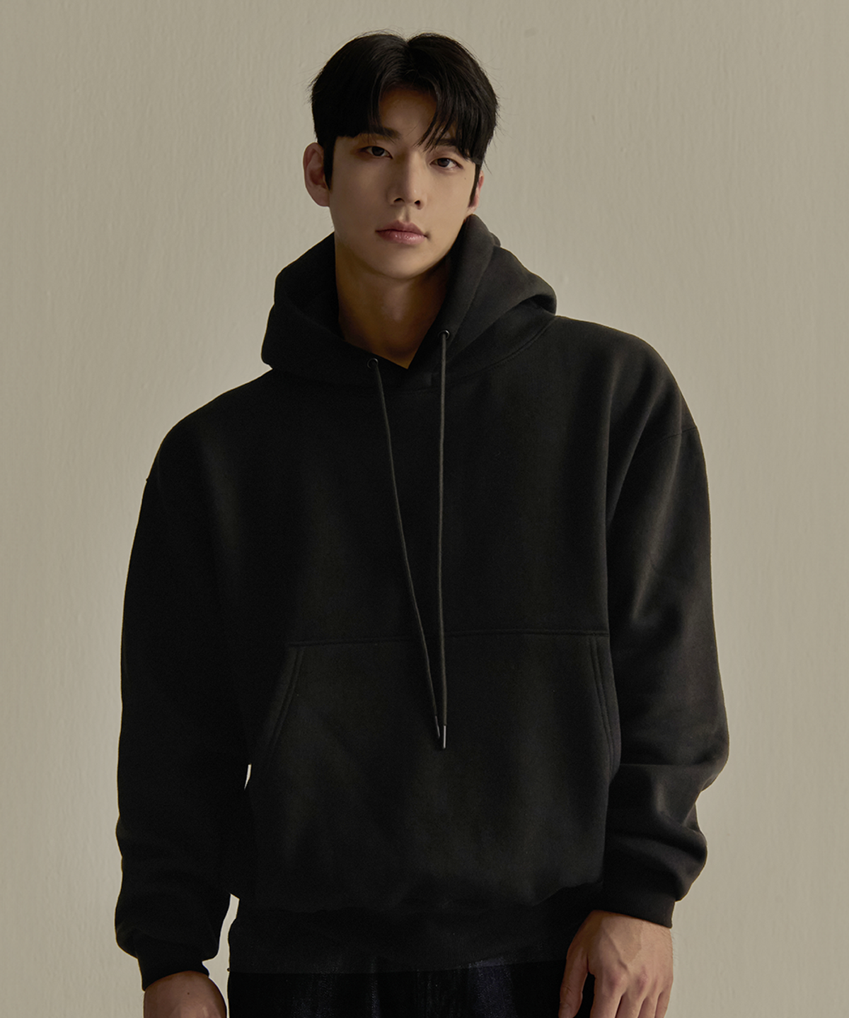 나인제트(NINEZ) 시그니처 헤비 기모 오버핏 후드티 (2color)