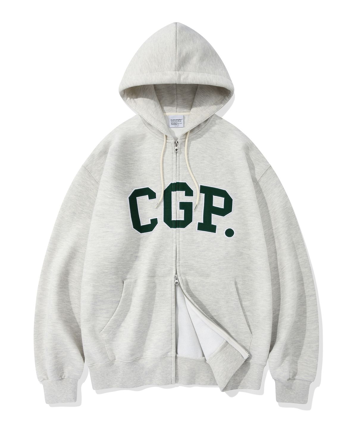 코드그라피(CGP) CGP 아치 로고 후드 집업_아이보리