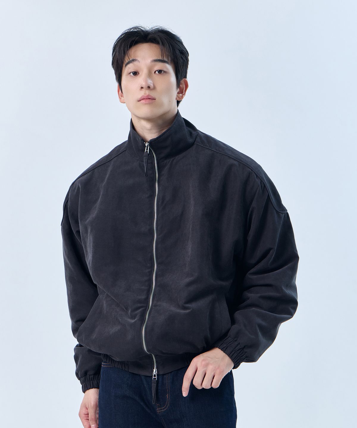 나인제트(NINEZ) 숄더패치 헤비웨이트 스웨이드 자켓 (2color)