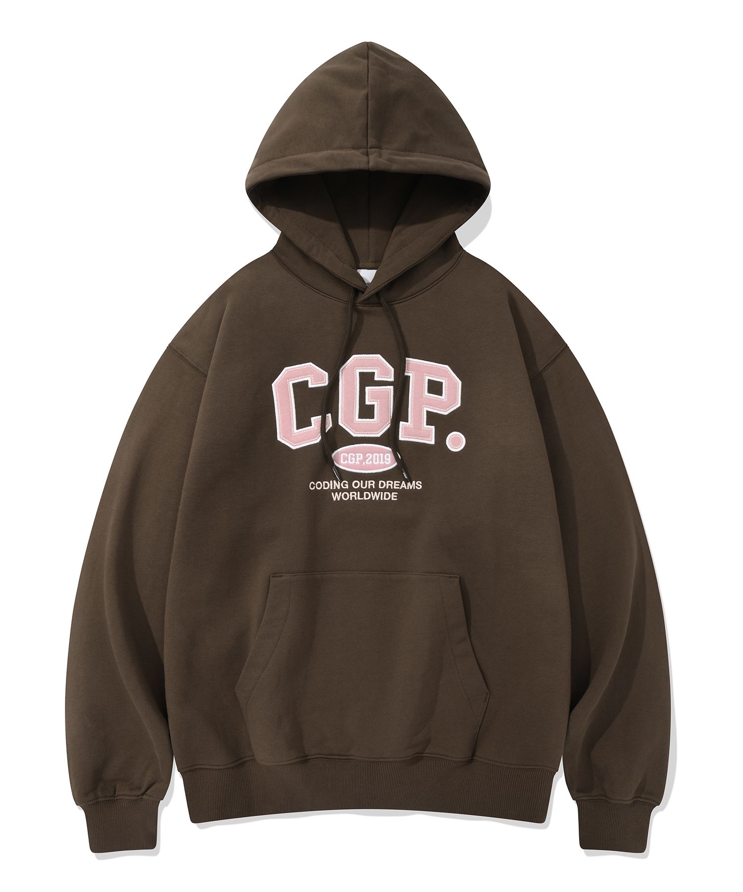 MUSINSA | Codegraphy CGP Arch Logo Hoodie_Brown