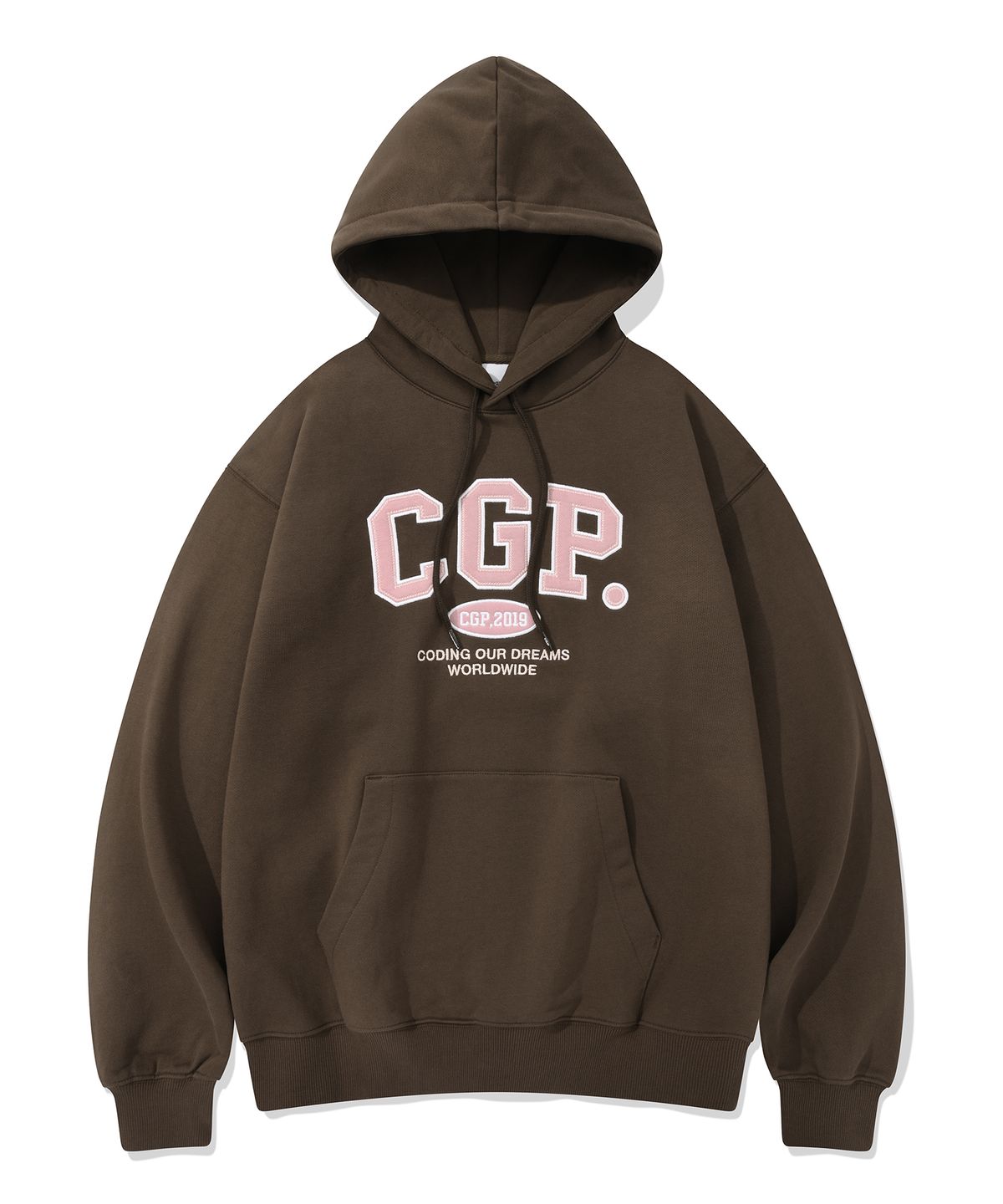 코드그라피(CGP) CGP 아치 로고 후드티_브라운