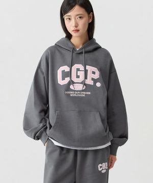 CGP 아치 로고 후드티_차콜BDW