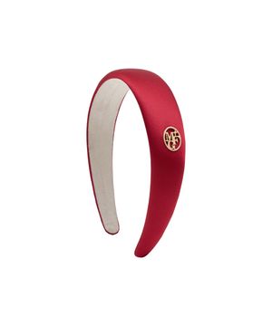 CIRCLE LOGO SATIN HAIR BAND red