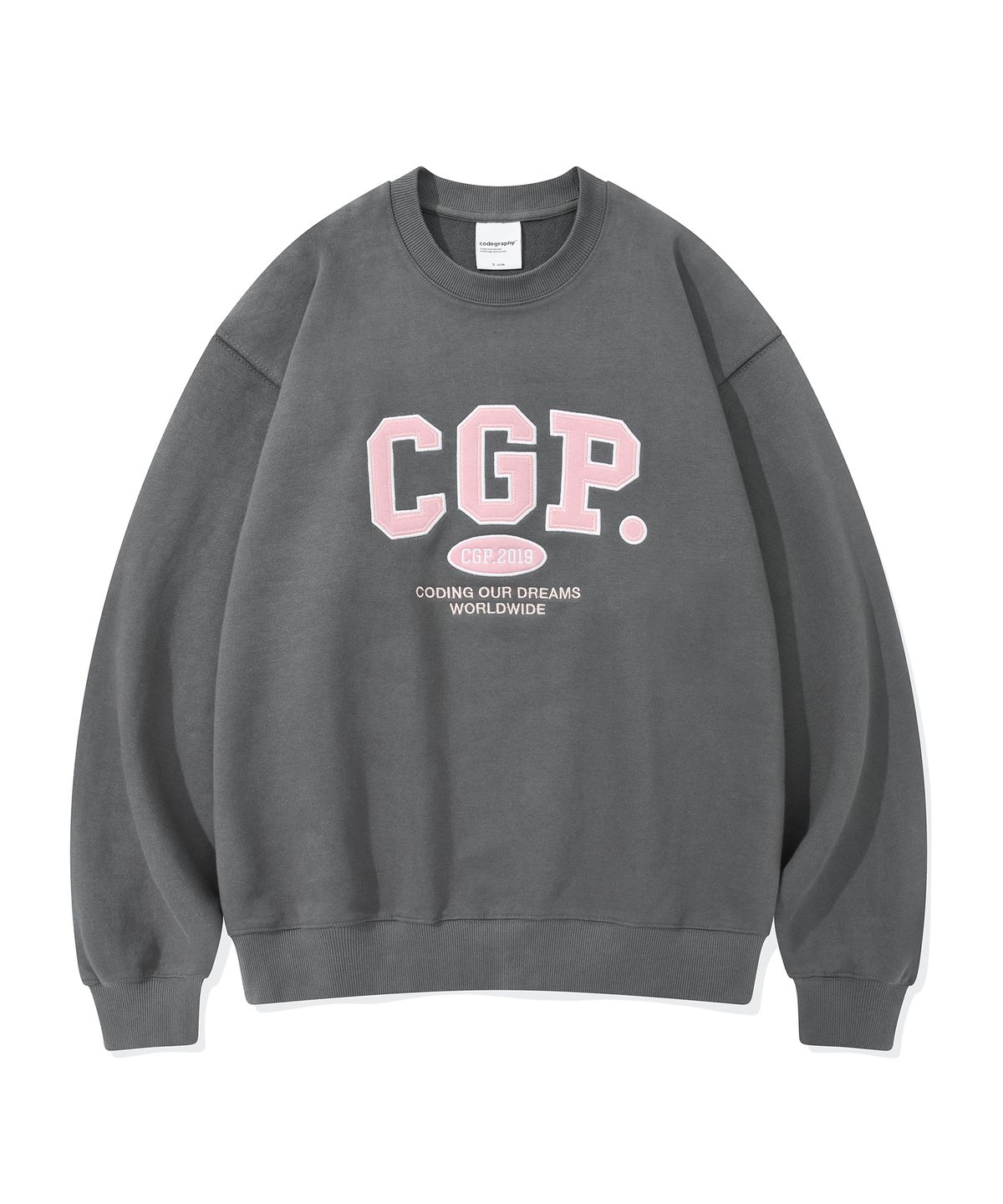 코드그라피(CGP) CGP 아치 로고 맨투맨_차콜