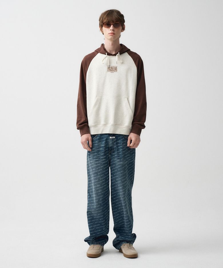 M WIDE PRINTING DENIM PANTS blue