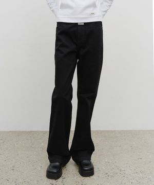 W SLIM BOOT-CUT DENIM PANTS black