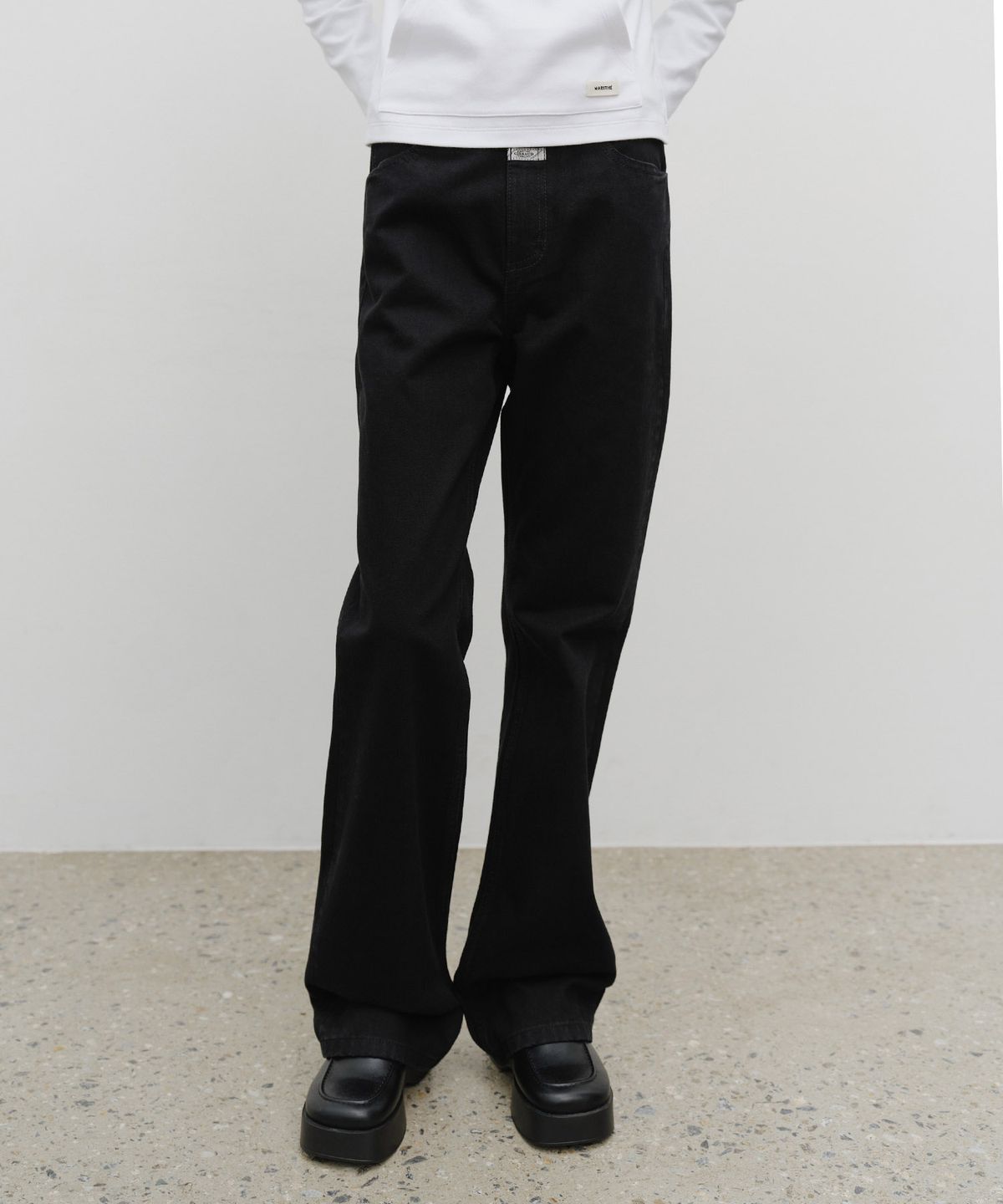 마리떼 프랑소와 저버(MARITHÉ + FRANҪOIS GIRBAUD) W SLIM BOOT-CUT DENIM PANTS black