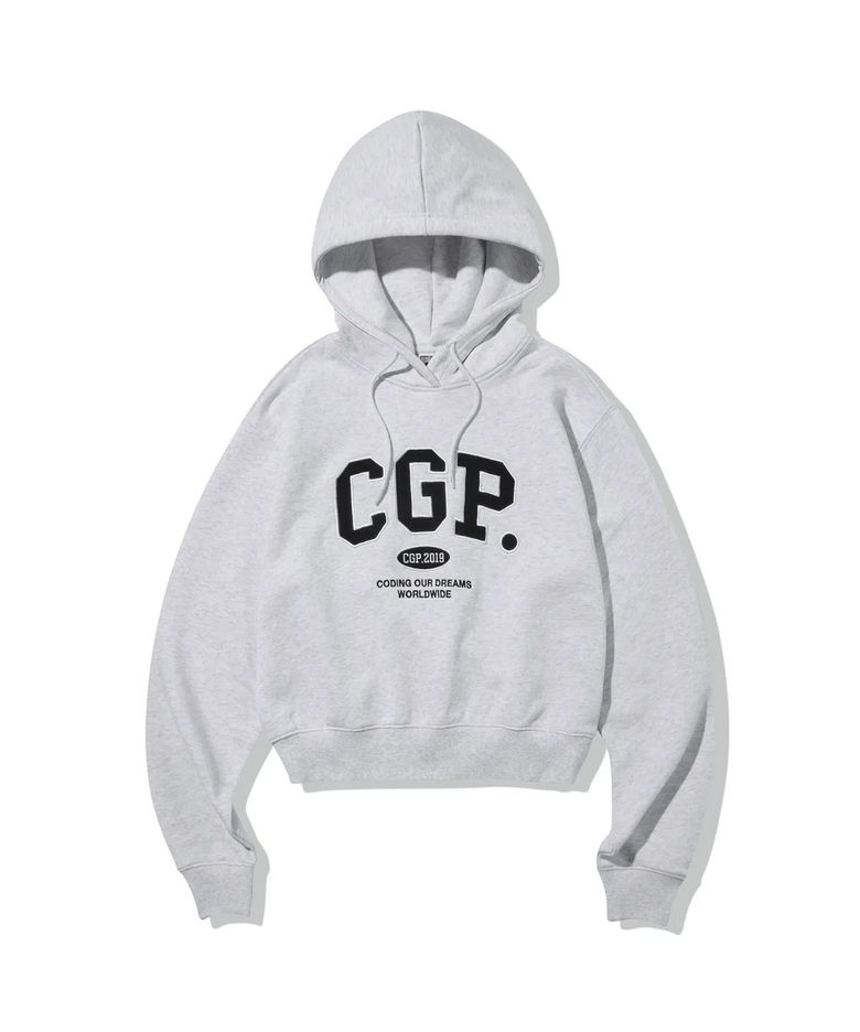 (우먼) CGP 아치 로고 크롭 후디_라이트 그레이
