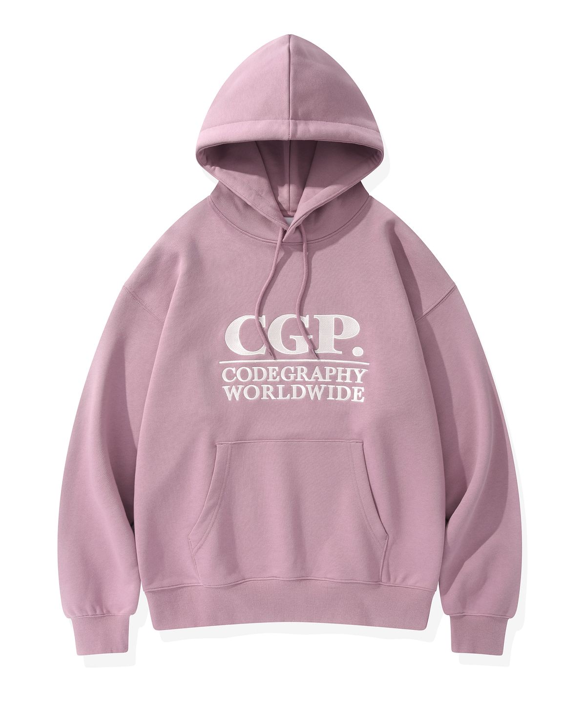 코드그라피(CGP) CGP 스퀘어 로고 후드티_페일핑크