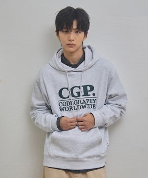 스퀘어 로고 후디_멜란지그레이