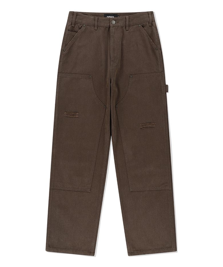 DOUBLE KNEE CANVAS PANT BROWN(MG2EFMD113A)