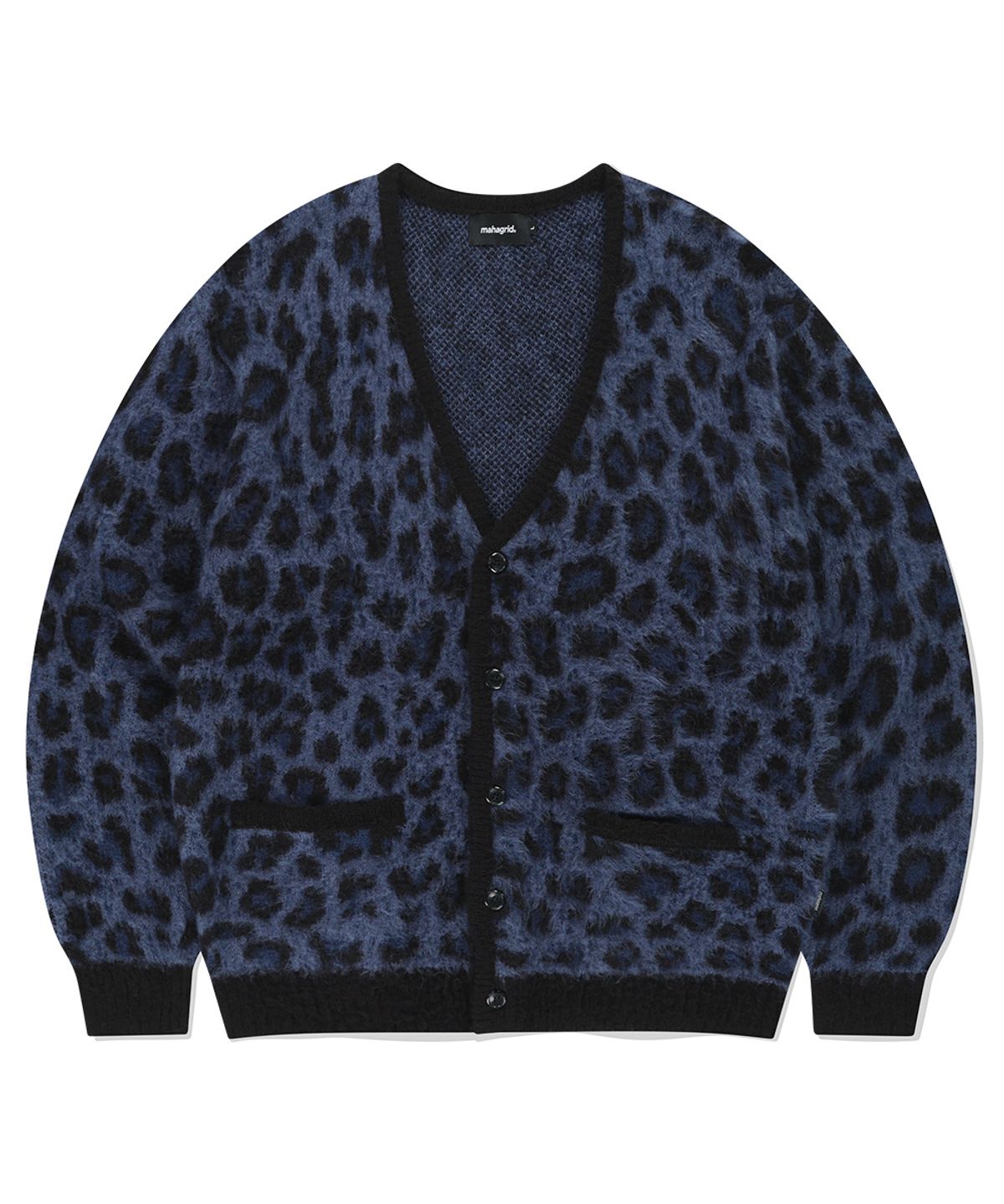 마하그리드(MAHAGRID) LEOPARD HAIRY KNIT CARDIGAN NAVY(MG2EFMK692A)