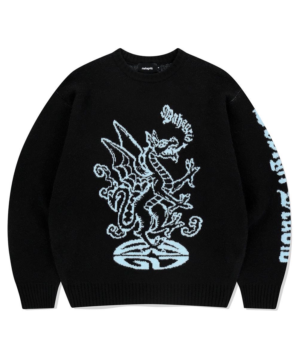 さらに100円引き◆MAHAGRID◆FIREDRAKE KNIT SWEATER MUSINSA公式 | MAHAGRID FIREDRAKE KNIT SWEATER BLACK(MG2EFMK603A)