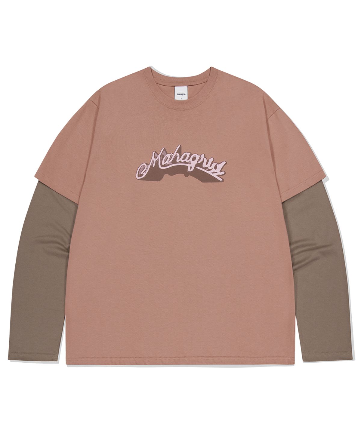 마하그리드(MAHAGRID) SYMBOL LAYERED LS TEE BROWN(MG2EFMT568A)