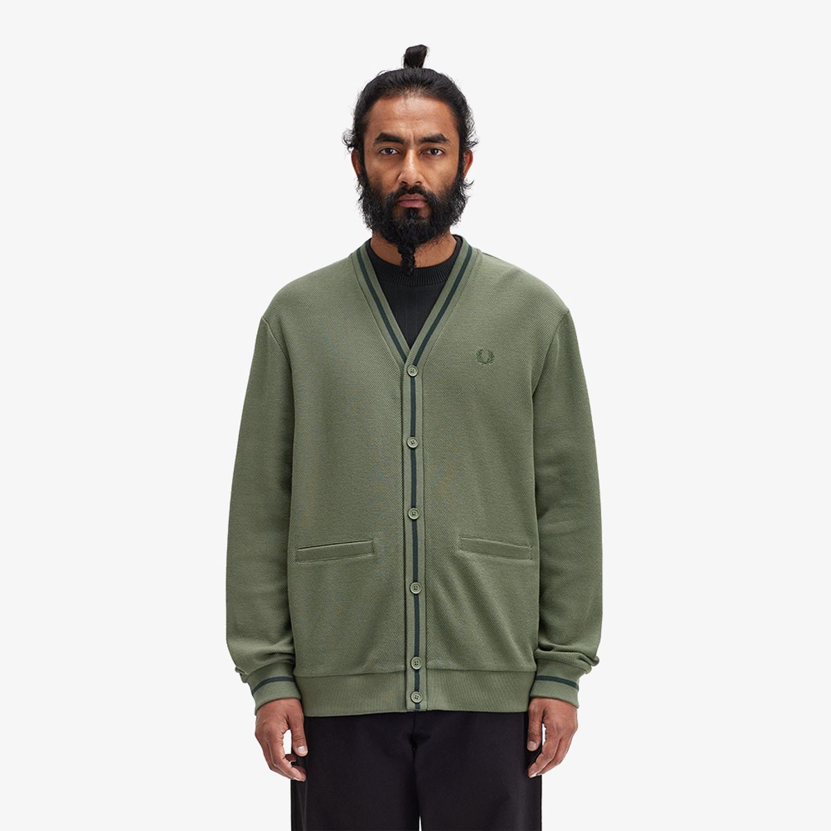 프레드페리(FRED PERRY) [Sharp] 팁 피케 텍스쳐 가디건 (W49) AFPM2432654-W49