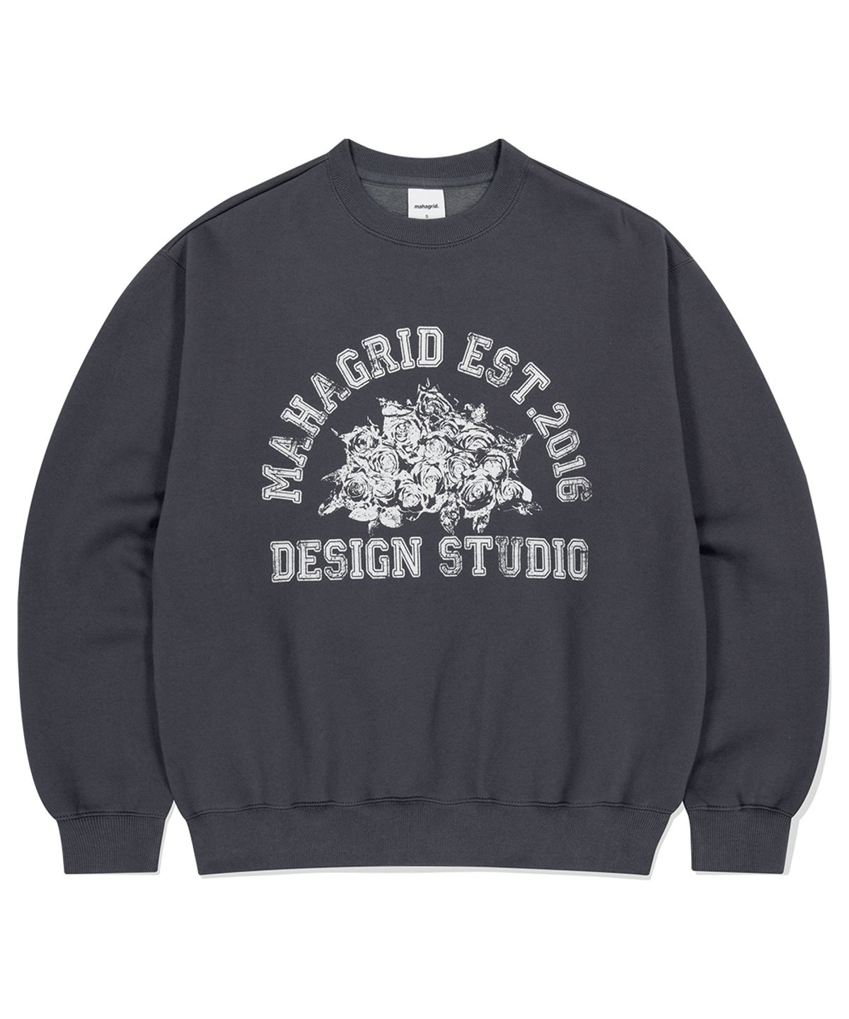 마하그리드(MAHAGRID) ROSE VARSITY SWEATSHIRT CHARCOAL(MG2EFMM454A)