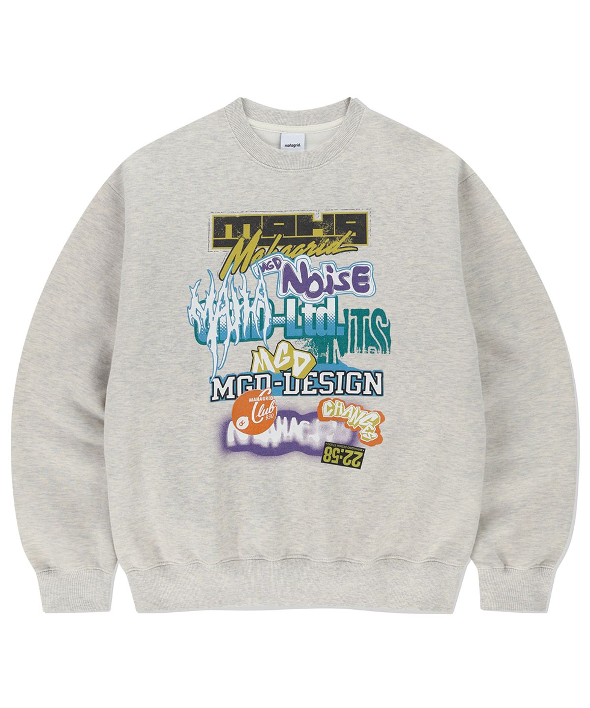 마하그리드(MAHAGRID) LOGO LIST SWEATSHIRT OATMEAL(MG2EFMM455A)