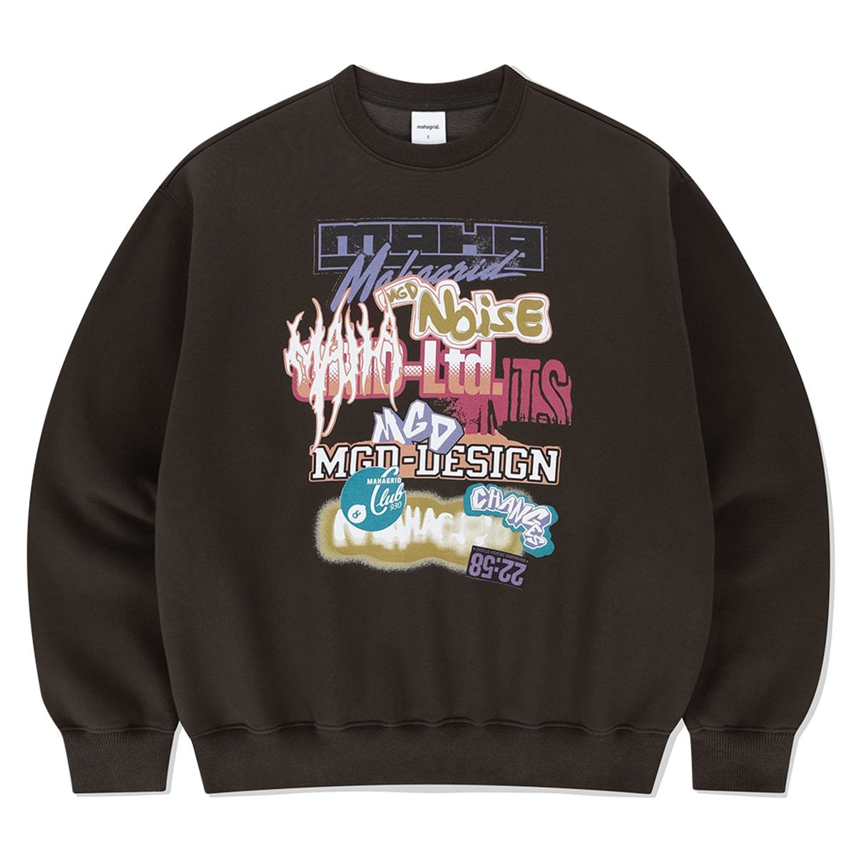 마하그리드(MAHAGRID) LOGO LIST SWEATSHIRT BROWN(MG2EFMM455A)