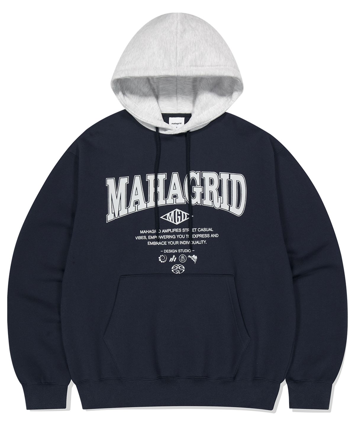 마하그리드(MAHAGRID) BASIC COLOR BLOCK HOODIE NAVY(MG2EFMM421A)