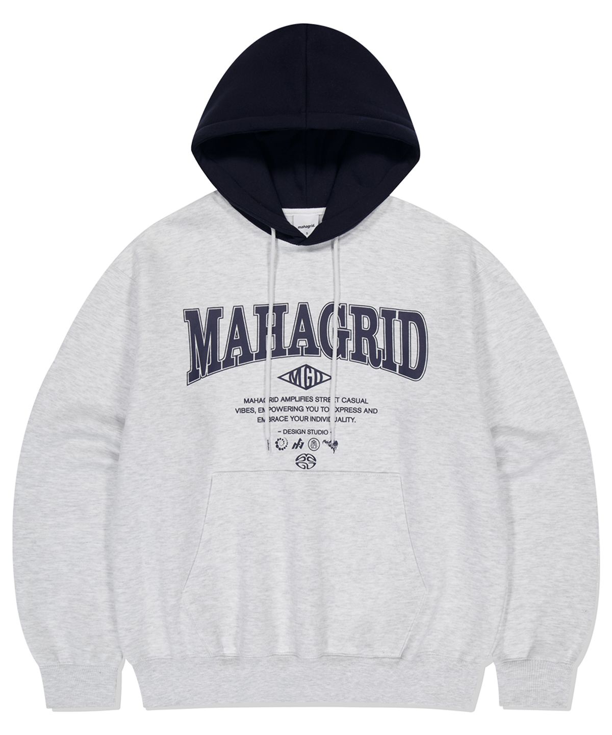 마하그리드(MAHAGRID) BASIC COLOR BLOCK HOODIE LIGHT GREY(MG2EFMM421A)