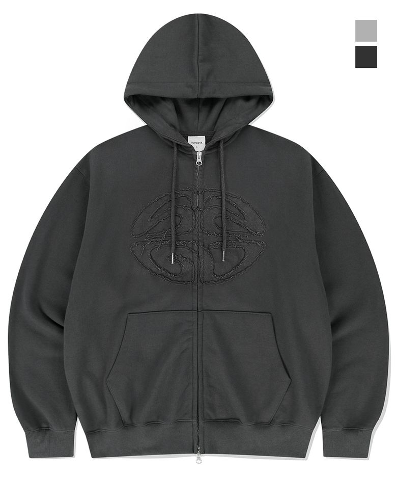ECLIPSE RAW CUT ZIP UP HOODIE_2colors