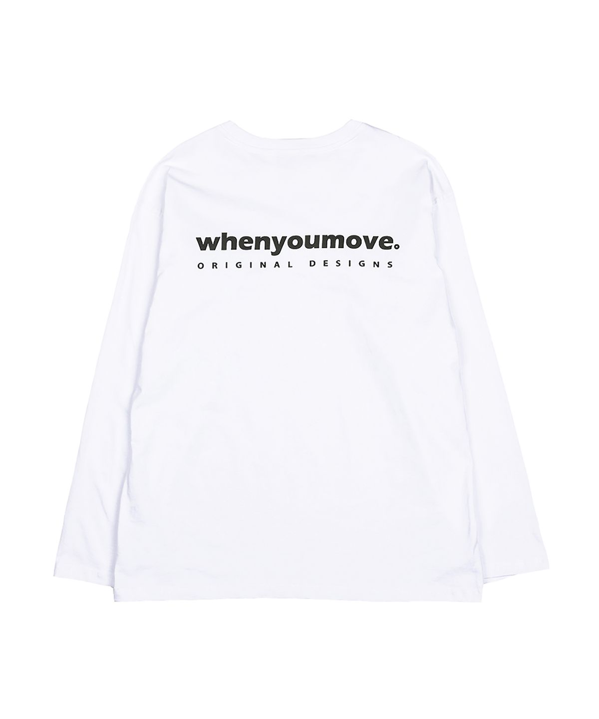 웬유무브(WHEN YOU MOVE) 에센셜 로고 오버핏 긴팔티 화이트