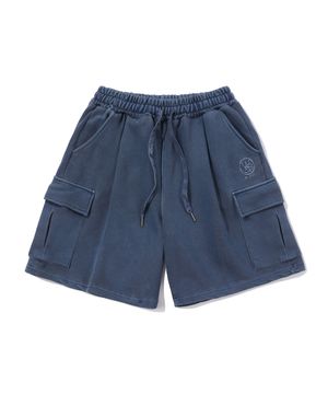 피그먼트 심볼 로고 버뮤다 팬츠 블루