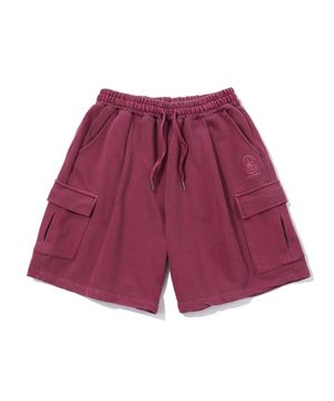 피그먼트 심볼 로고 버뮤다 팬츠 핑크