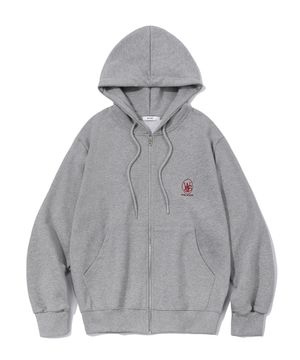 심볼 로고 후드집업 그레이