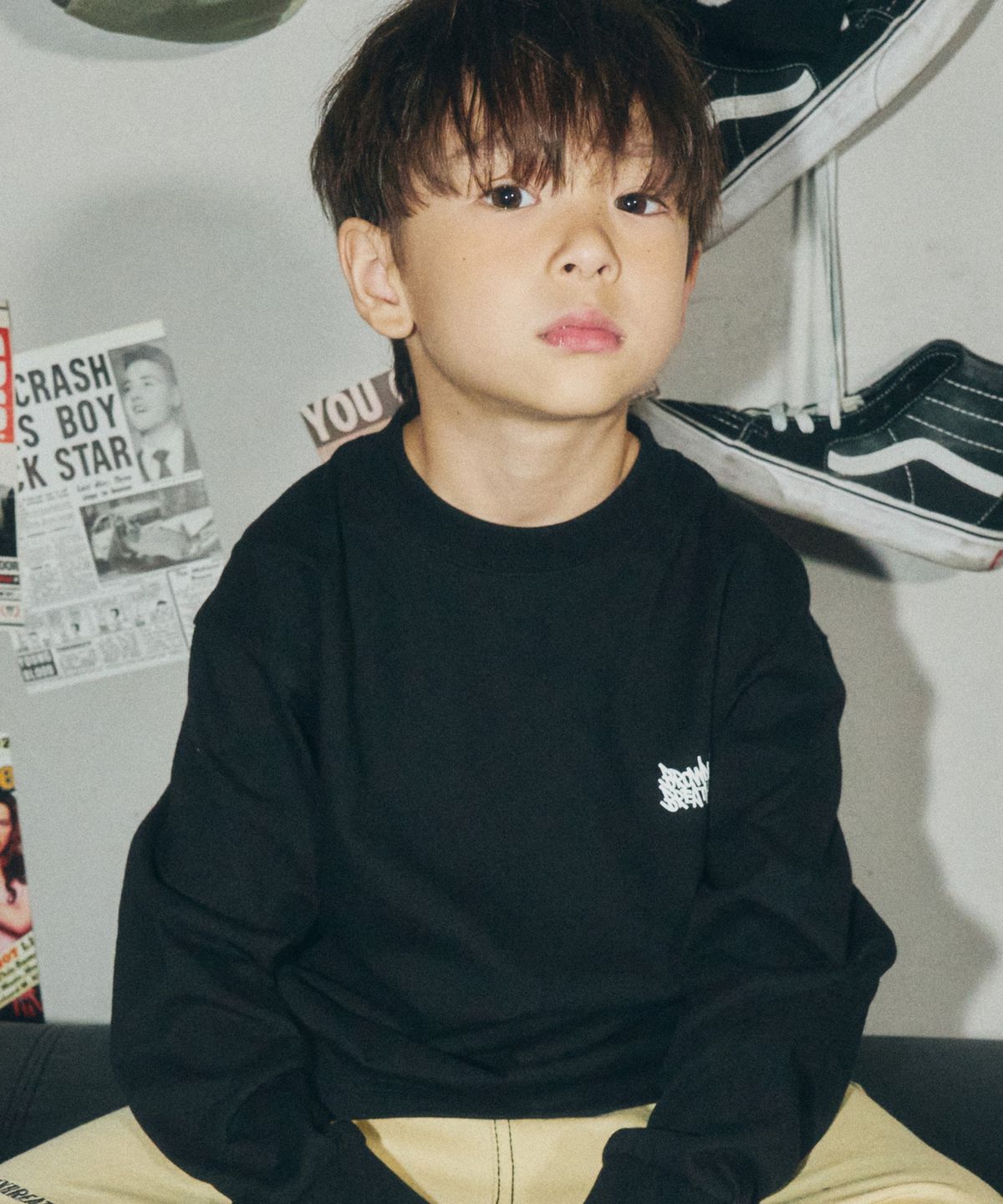 브라운브레스 키즈(BROWNBREATH KIDS) KIDS TAG LONGSLEEVE - BLACK