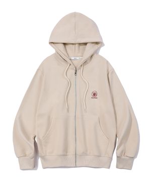 심볼 로고 후드집업 베이지