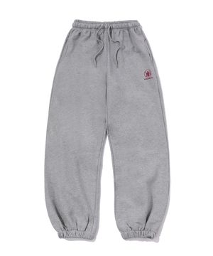 심볼 로고 스웨트 조거팬츠 그레이