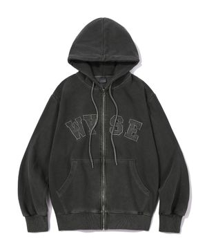 피그먼트 컬리지 로고 후드집업 (챠콜)