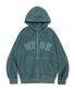 피그먼트 컬리지 로고 후드집업 (그린)