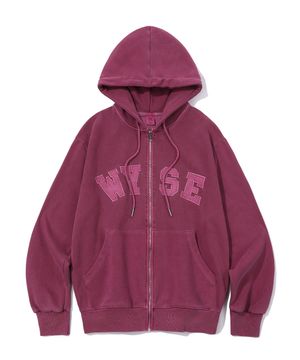 피그먼트 컬리지 로고 후드집업 (핑크)