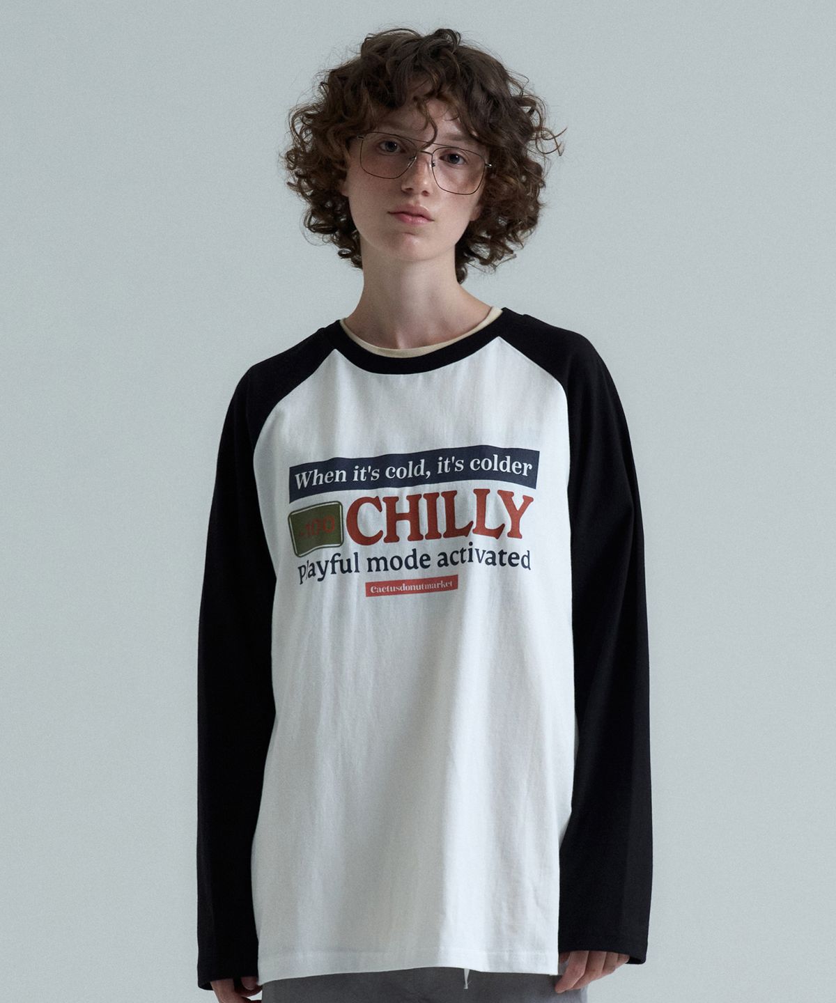 캑터스도넛마켓(CACTUSDONUTMARKET) Chilly Raglan LS Tee - White