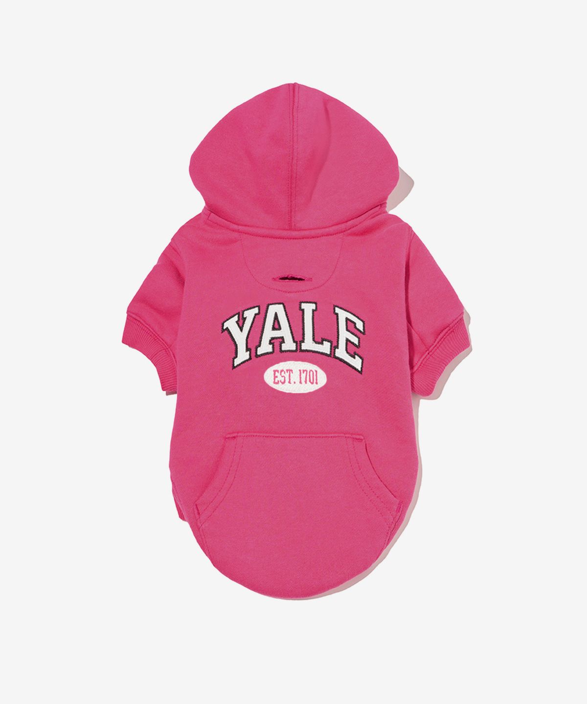 예일(YALE) 투톤아치 도기 후드_핫핑크