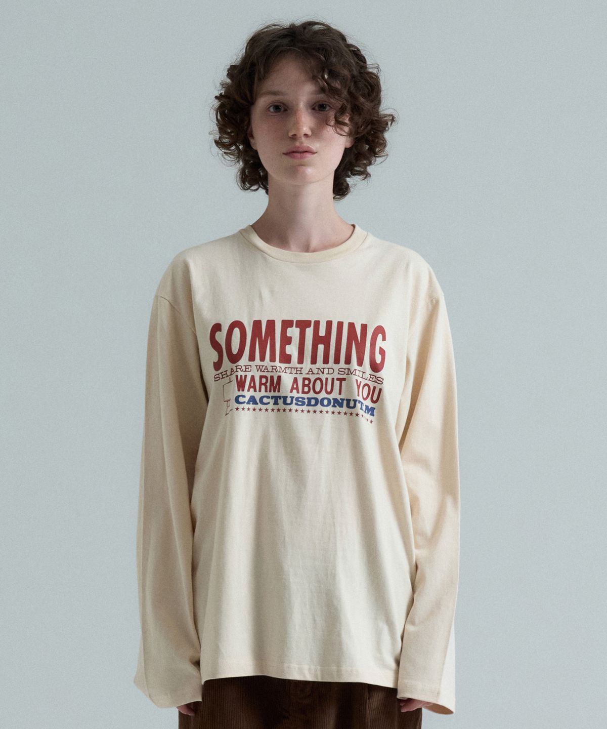 캑터스도넛마켓(CACTUSDONUTMARKET) Something Warm LS Tee - Cream