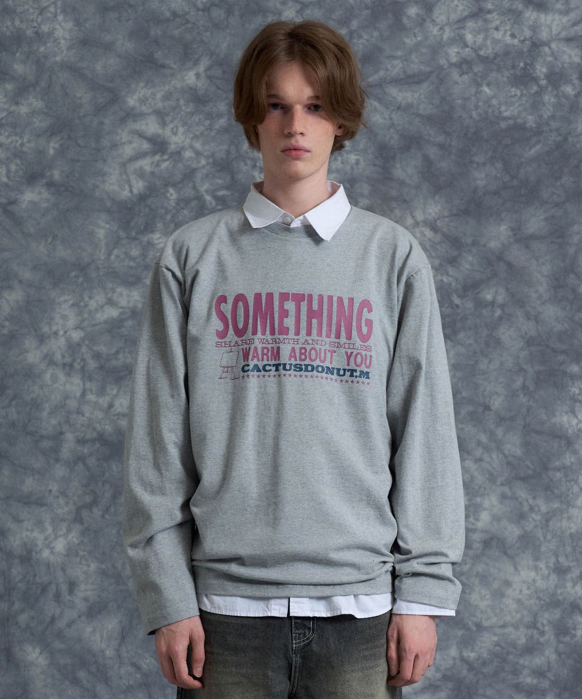 캑터스도넛마켓(CACTUSDONUTMARKET) Something Warm LS Tee - Gray