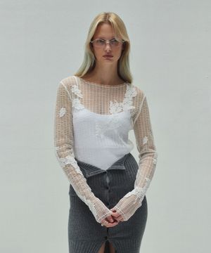 FLOWER LACE TOP (white)