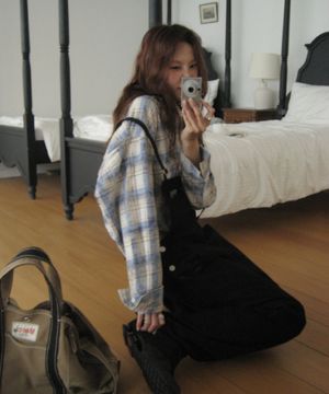 90S VTG THE NERD 오버핏 체크셔츠_블루