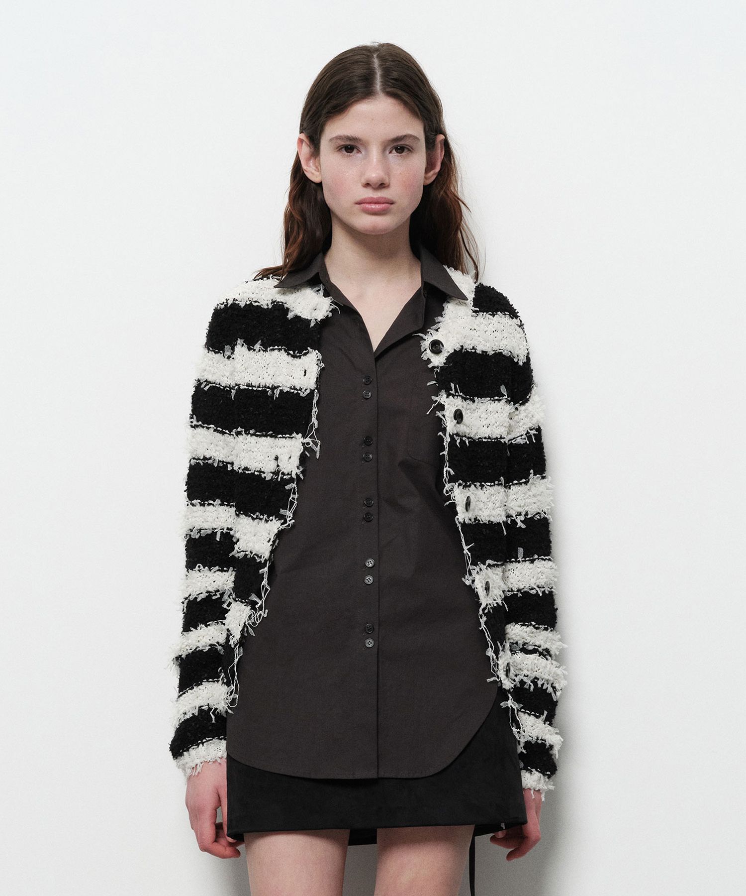 Diagonal Knit Cardigan Top in Black Diagonal Knit Cardigan Top in Black