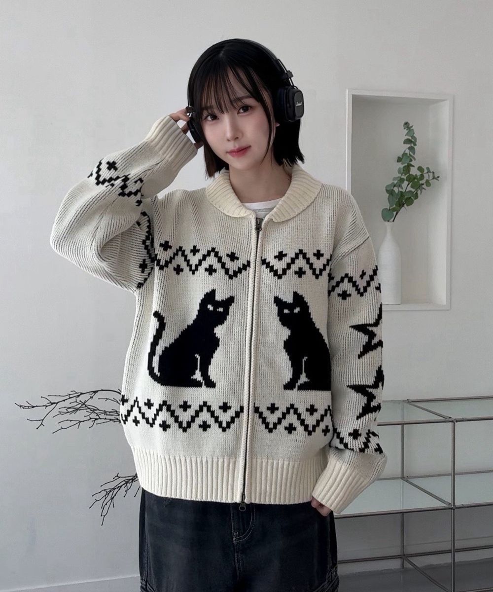 コート CAVISH CATS ZIP UP CARDIGAN BLACKCV2DFUK680A MUSINSA | CAVISH CATS ZIP UP CARDIGAN BLACK(CV2DFUK680A)