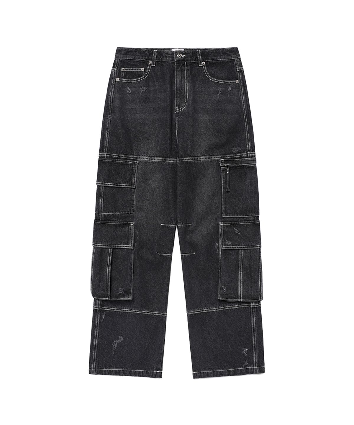 카비시(CAVISH) WASHED DENIM CARGO PANTS BLACK(CV2EFUD111A)